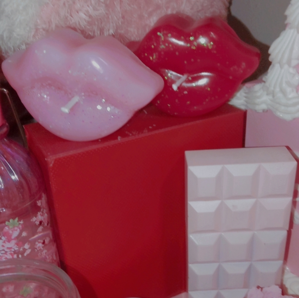 Lip-Shaped Pink Candles